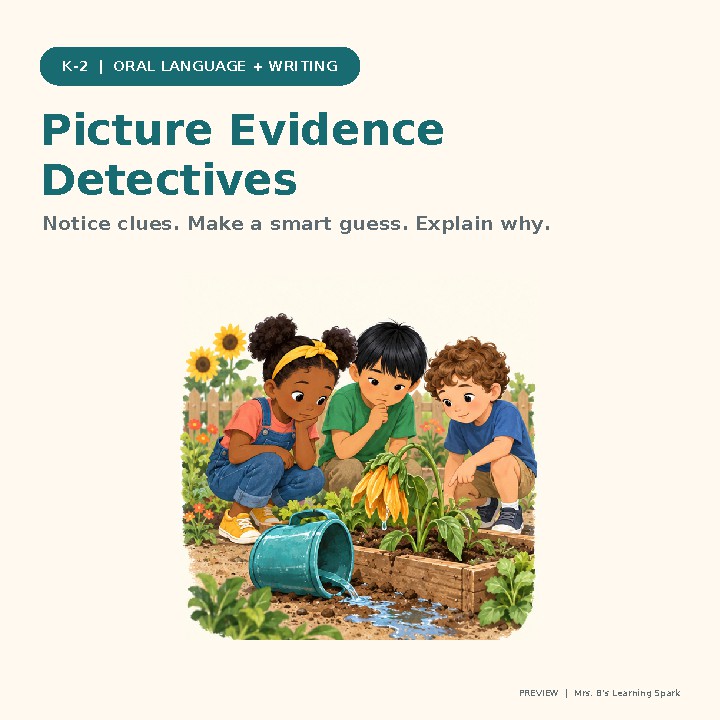 Cover preview for Picture Evidence Detectives | K-2 Inference and Evidence Routine