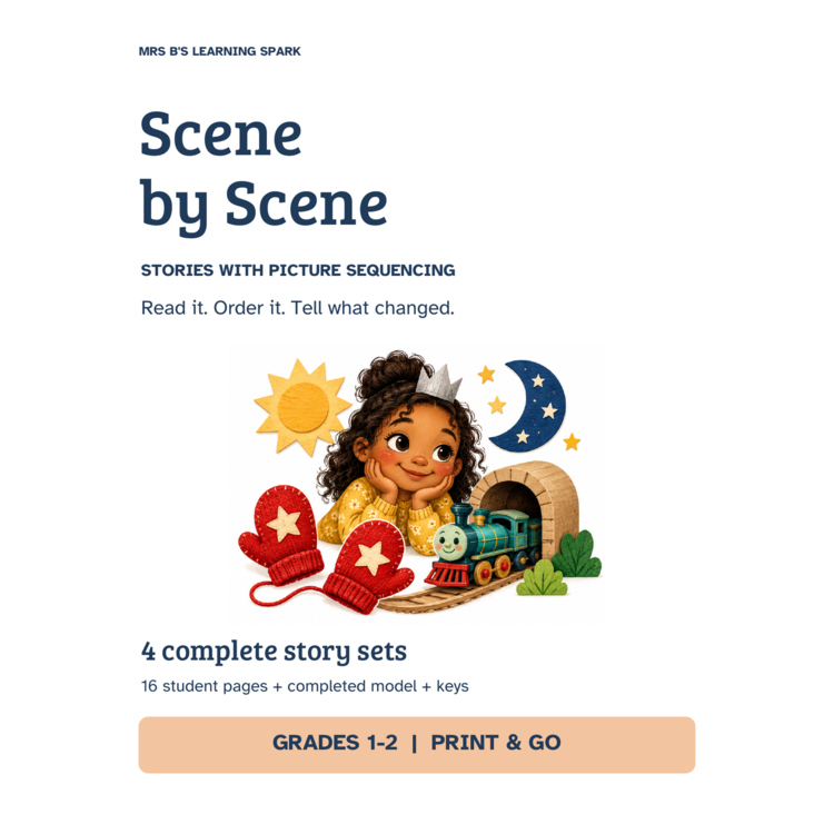 Cover preview for Sequencing Stories with Pictures Grades 1-2 | Retelling & Text Evidence