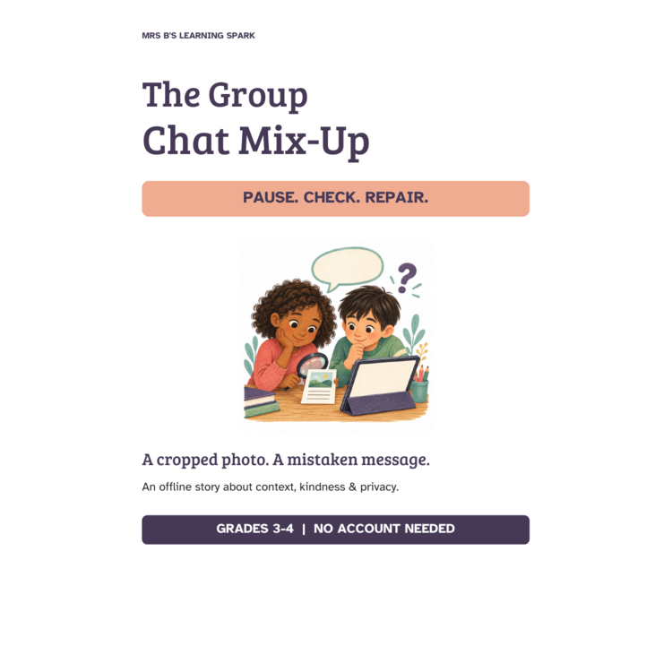 Cover preview for Group Chat Mix-Up Grades 3-4 | Digital Citizenship Reading & Writing